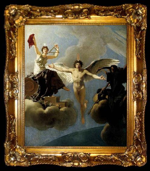 framed  Baron Jean-Baptiste Regnault The Genius of France between Liberty and Death, ta009-2